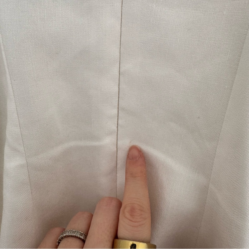 Milly Cameron Solid Linen Strapless Dress White Size 2 - Picture 10 of 13